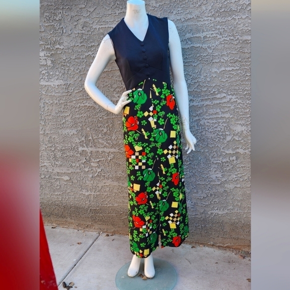 Vintage 1970's Sleeveless‎ Maxi Dress - Picture 1 of 11